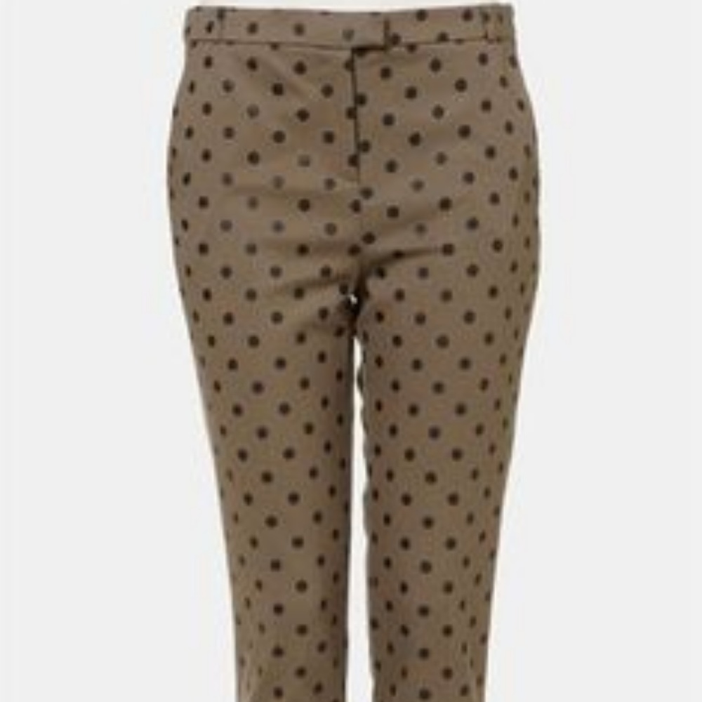 Topshop Olive Green Polka Dot Ankle Pants